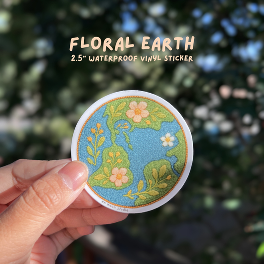Floral Earth Sticker