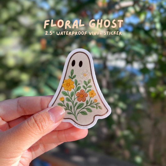 Floral Ghost Sticker